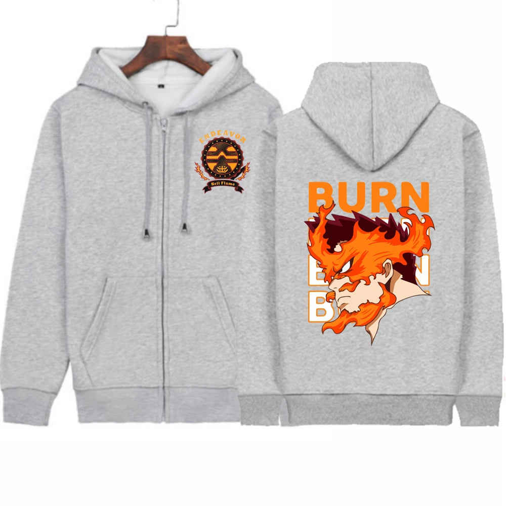 My Hero Academia: Zipper 2022 Harajuku Todoroki Enji Endeavor Gothic Sweatshirt hoodie Long Sleeve Y2K Jacket