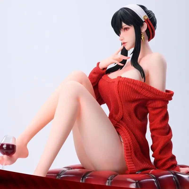 Spy x Family: Action Figure Red Sweater Drunk Style Model PVC Statue Figurine Collectible Model Toys