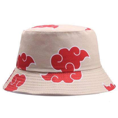 Naruto: Akatsuki Fisherman's Hat Men Women Red Cloud Bucket Hat Summer Breathable Hat Sun Protection Hat Beach Party Gift