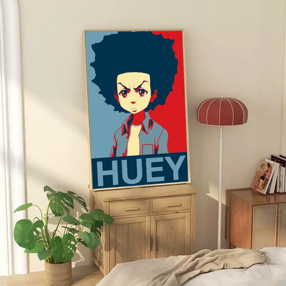 The Boondocks: Huey Freeman  Classic Anime Poster Fancy Wall Sticker for Living Room Bar Decoration Decor Art Wall Stickers