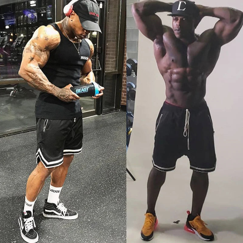 Baki Hanma: Active Athletic Shorts for  Print Breathable Quick Dry Basketball Shorts with Zippered Pockets Gym Fitness