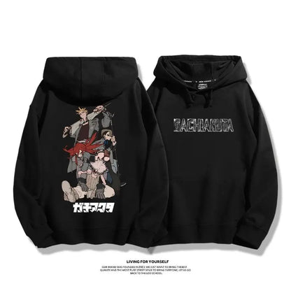 Gachiakuta:  Rudo Enjin Hoodies Men Women Fleece Warm Oversized Hooded Sweatshirt Pullover Casual Loose Street Female Male Clothes