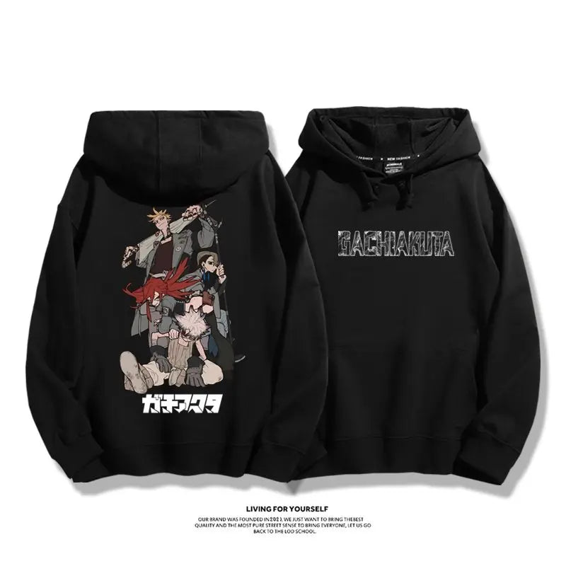 Gachiakuta:  Rudo Enjin Hoodies Men Women Fleece Warm Oversized Hooded Sweatshirt Pullover Casual Loose Street Female Male Clothes