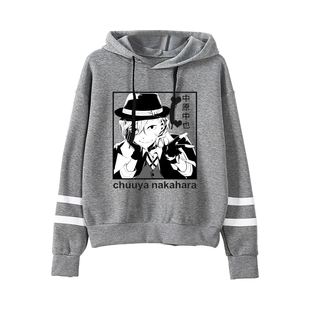 Bungo Stray Dogs: Hoodie Unisex Pocketless Sleeve Sweatshirt Men Women's Hoodie Harajuku Streetwear Japanese Manga