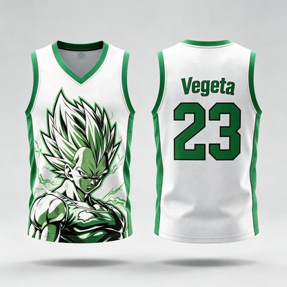 Dragon Ball: Vegeta Super Saiyan #23 Basketball Jersey Tank Top Anime Print Breathable Sportswear Unisex Streetwear for Fans Kids