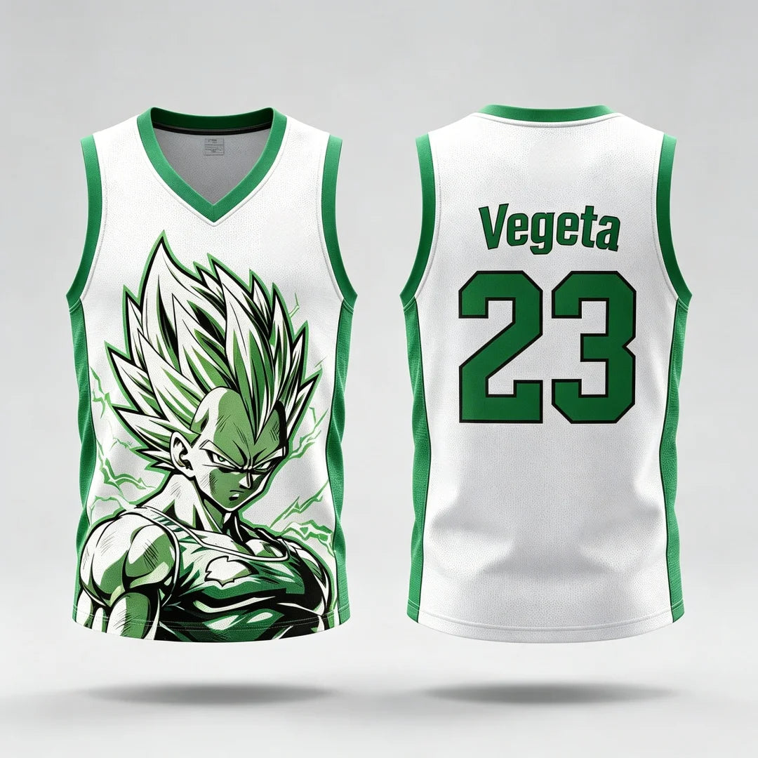 Dragon Ball: Vegeta Super Saiyan #23 Basketball Jersey Tank Top Anime Print Breathable Sportswear Unisex Streetwear for Fans Kids