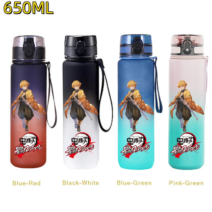 Demon Slayer: 650ML Kamado Tanjirou Water Bottle Kamado Nezuko Kochou Shinobu Fitness Drink Bottle Kettle Travel Office Jugs