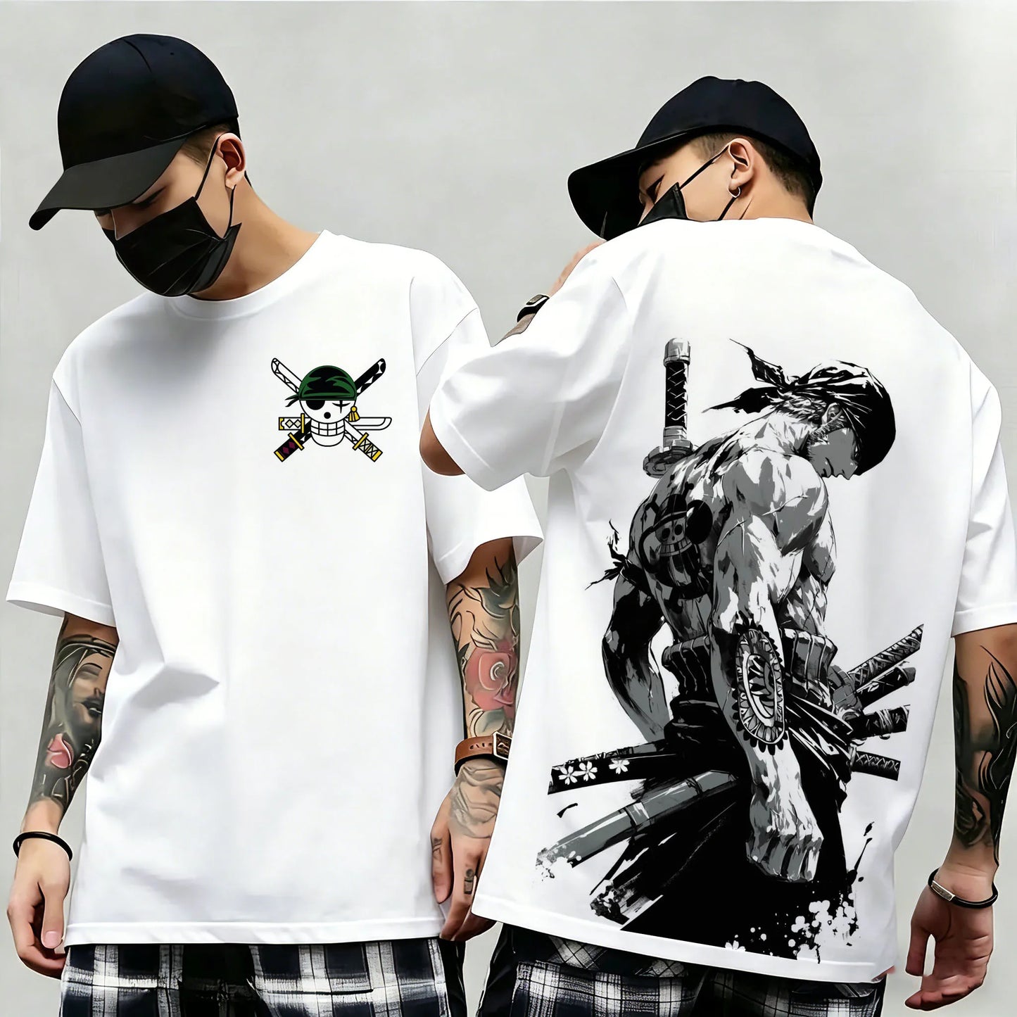 One Piece: Summer New Arrival: Pattern T-shirt, unisex, anime print, casual short-sleeved, fashionable streetwear top, Y2K style.