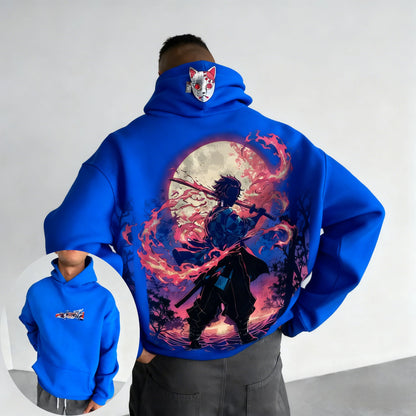Demon Slayer: Men's Hoodie Sweatshirt Kamado Tanjirou Anime Spring Autumn and Winter Boy Warm Long-sleeved Parent-child Outfit