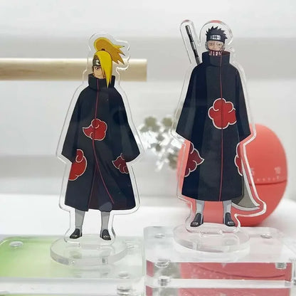 Naruto: 8CM 12pcs  Figure Akatsuki Acrylic Stand Mini Uchiha Itachi Statue Nagato Action Figure Deidara Doll Desk Ornaments Toys