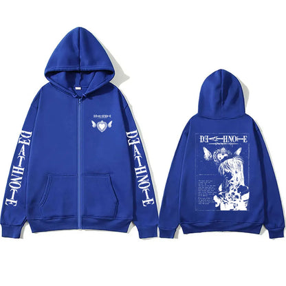 Death Note: Misa Zipper Hoodie Men Women Y2k Casual Oversized Zip Up Jacket Coat Unisex 90s Manga Cosplay Zip Up Sweatshirt