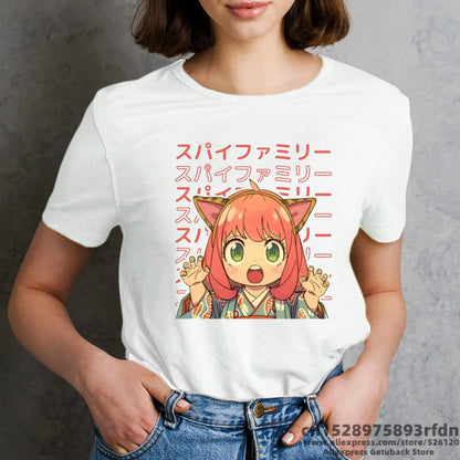 Spy x Family :90s Manga Clothes Yor Anya Forger Printed T-shirt