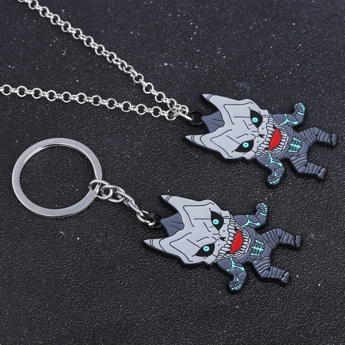 Kaiju No. 8:  Cute Little Monster Keychain Necklace Fashion  Metal Necklaces Choker For Women Men Jewelry Gift