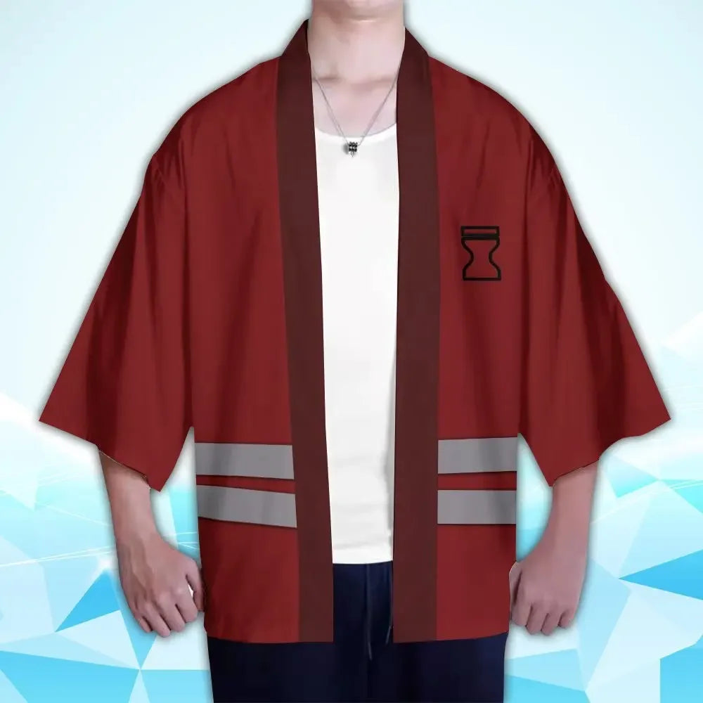 Naruto: Akatsuki Uzumaki Itachi Red Cloud Kimono Shirt Haori Yukata Printing Cosplay Robe Costume Christmas Festival Gifts