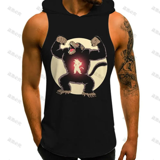 Dragon Ball Z: Bodybuilding Man Fashion Sleeveless Vests Super Saiyan Goku Men's Clothes Tops