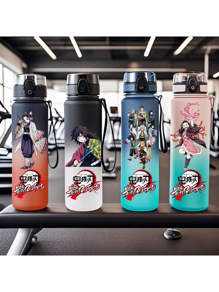 Demon Slayer: 650ML Kamado Tanjirou Water Bottle Kamado Nezuko Kochou Shinobu Fitness Drink Bottle Kettle Travel Office Jugs