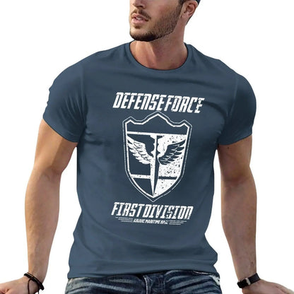 Kaiju No. 8: DIVISION FIRST KAIJU for t 8: T-Shirt shirt (WHITE/GRUNGE) FORCE No DEFENSE man