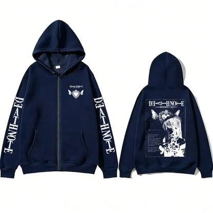Death Note: Misa Zipper Hoodie Men Women Y2k Casual Oversized Zip Up Jacket Coat Unisex 90s Manga Cosplay Zip Up Sweatshirt