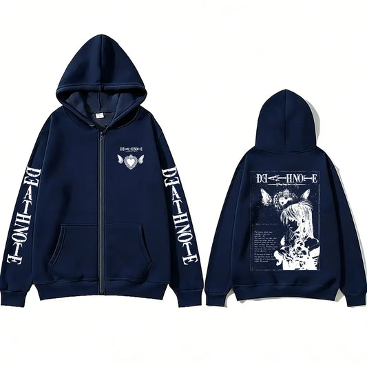 Death Note: Misa Zipper Hoodie Men Women Y2k Casual Oversized Zip Up Jacket Coat Unisex 90s Manga Cosplay Zip Up Sweatshirt