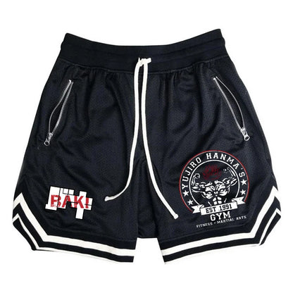 Baki Hanma: Active Athletic Shorts for  Print Breathable Quick Dry Basketball Shorts with Zippered Pockets Gym Fitness