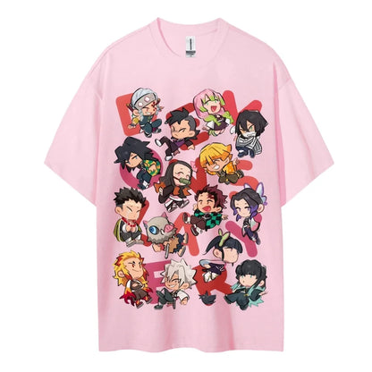 Demon Slayer Japanese Hot-blooded Anime Classic Characters Sports Casual Short-sleeved Comfortable Half-sleeved Popular Top