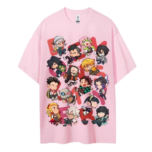 Demon Slayer Japanese Hot-blooded Anime Classic Characters Sports Casual Short-sleeved Comfortable Half-sleeved Popular Top