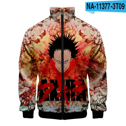 Akira:  3D Print Stand Collar Hoodie Hip Hop Men Women Zipper Hoodies Jacket Sweatshirts Clothes