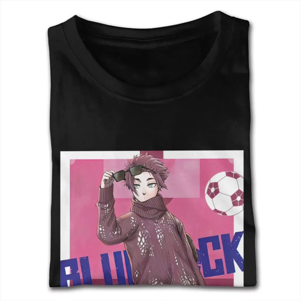 Blue Lock: Short Sleeve Crew Neck Natural Cotton Itoshi Sae TShirt Worlds Boyfriends S T Shirt