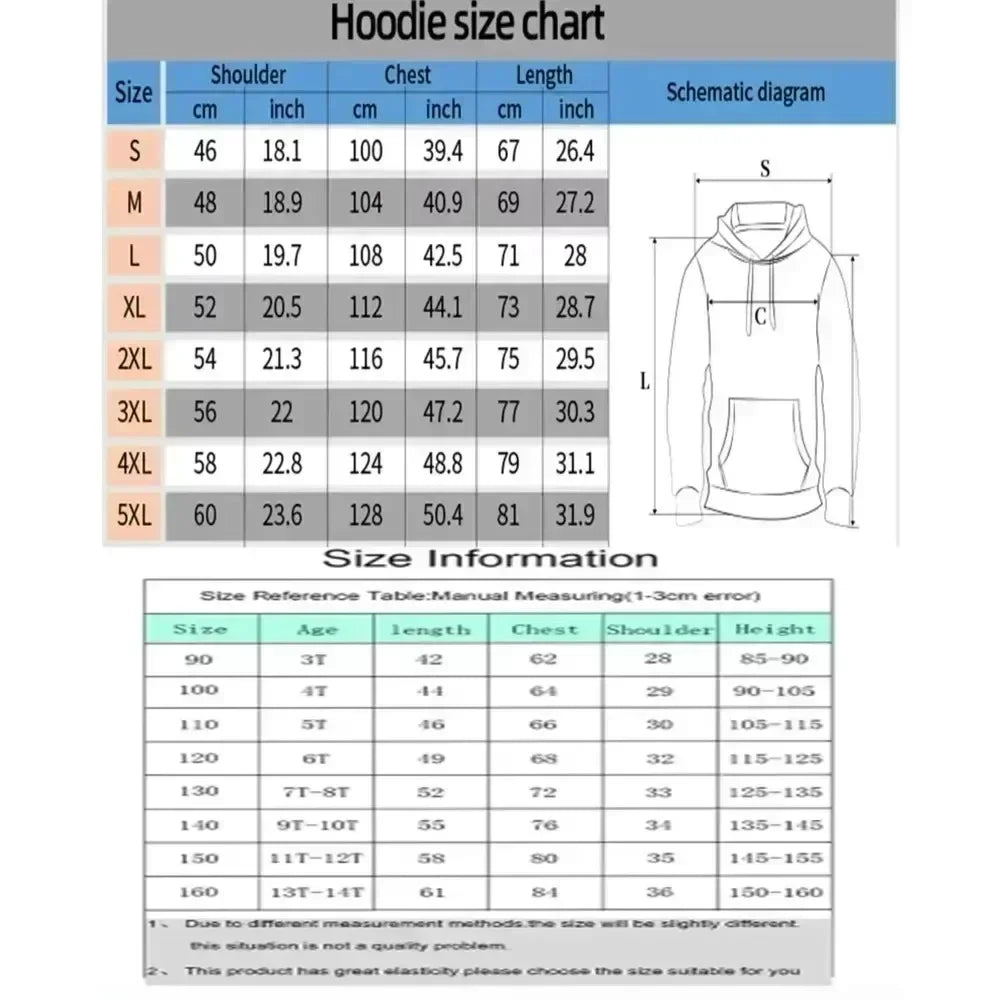 Demon Slayer: Men's Hoodie Sweatshirt Kamado Nezuko Anime Spring Autumn Winter Boy Harajuku Long-sleeved Parent-child Outfit