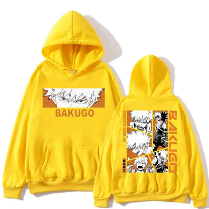 My Hero Academia: Hoodie Bakugou Katsuki Trend Harajuku Manga Long Sleeve Men Women Fleece Loose Pullover Streetwear