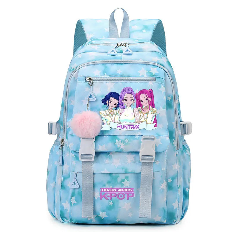 KPop Demon Hunters: Student Backpack Large Capacity Schoolbag Teenagers Student Backpack Women's Travel Laptop Bagpack