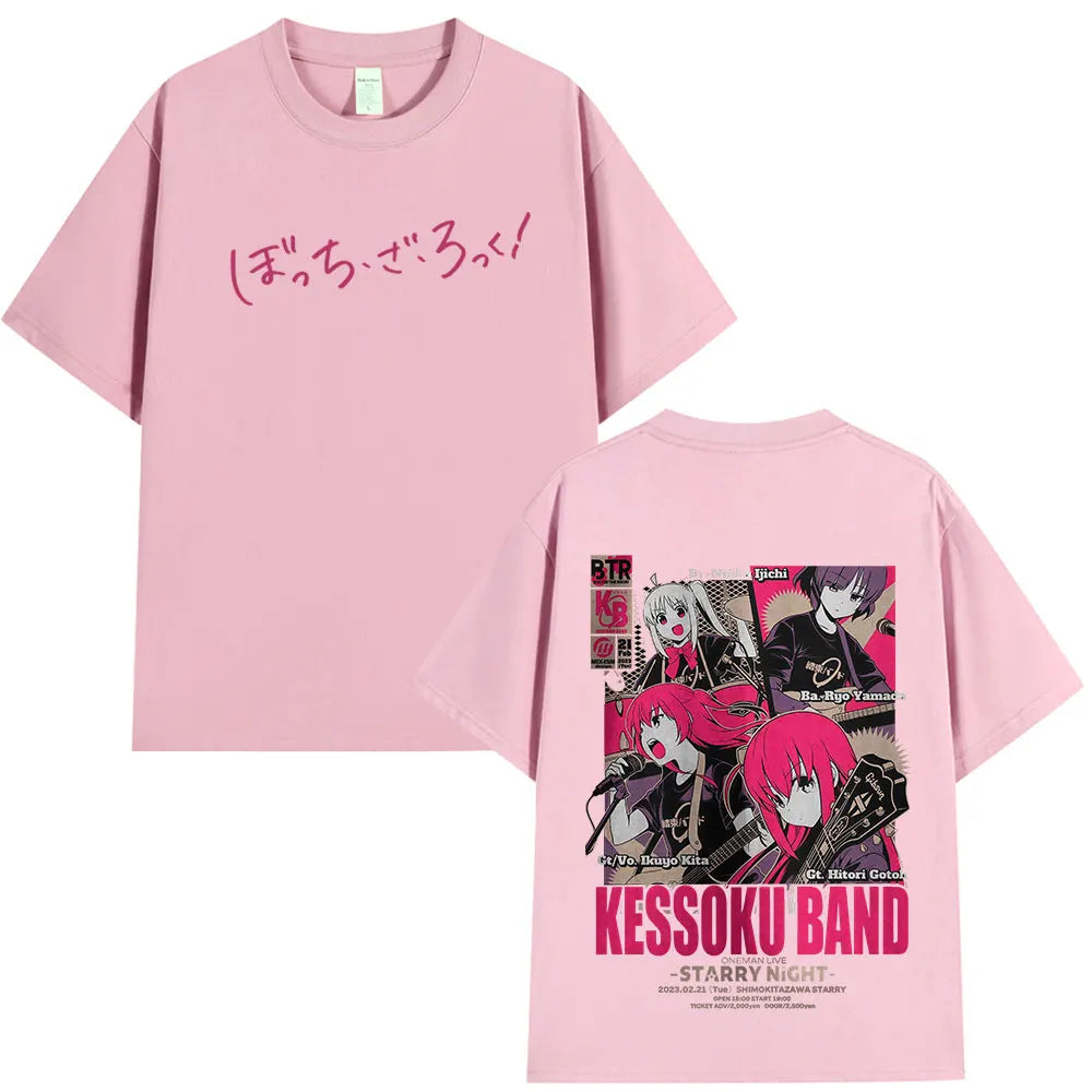 Bocchi The Rock: T Shirt Manga Hitori Gotoh Yamada Ryo Kita Ikuyo Ijichi Nijika T Shirts Cotton Casual Oversized T-shirts