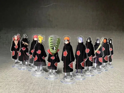 Naruto: 8CM 12pcs  Figure Akatsuki Acrylic Stand Mini Uchiha Itachi Statue Nagato Action Figure Deidara Doll Desk Ornaments Toys