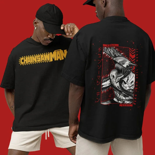 Chainsaw Man: Harajuku Trend Fashion Oversized Anime Peripheral Clothing T-shirt