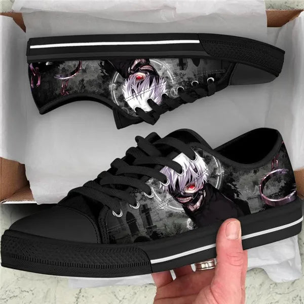 Tokyo Ghoul :Volume 4 Pattern Anime Classic Low Style Casual Sneakers Canvas Fashion Breathable Mens Womens Shoes Lace-up shoe