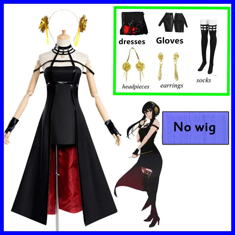 Spy X Family : ADULT DY20Anime Cosplay Costume Yor Forger Sexy Dress Loid Forger Light Green Suit Anya Kawaii Outfit Carnival Party Wig