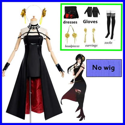 Spy X Family : ADULT DY20Anime Cosplay Costume Yor Forger Sexy Dress Loid Forger Light Green Suit Anya Kawaii Outfit Carnival Party Wig