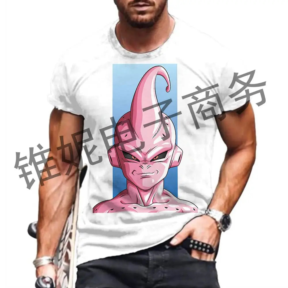 Dragon Ball Z: Men's T Shirt Vegeta Majin Buu Goku 2024 Short Sleeve Fashion