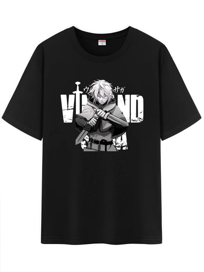 Vinland Saga: Unisex Japanese Pattern T-Shirt,  Character Graphic Short Sleeve Regular Fix Tee Shirt