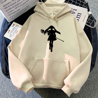 Frieren : Sousou Manga Printed Hoodie Without Hoodies Casual Pullovers Plus Size Anime Autumn Winter Classic Simple Long Sleeve