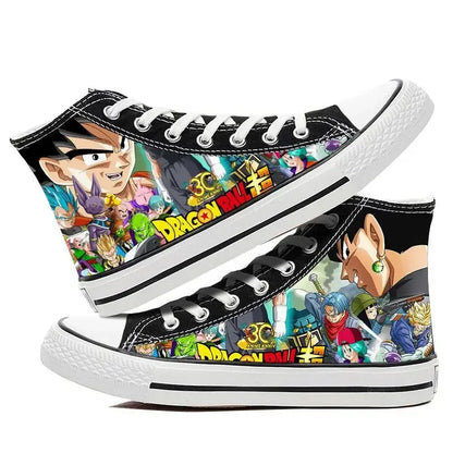 Dragon Ball: High Top Canvas Shoes Goku Vegeta Gohan Animation Peripherals Kaioshin Flat Shoes Student All-Match Sneakers Gifts