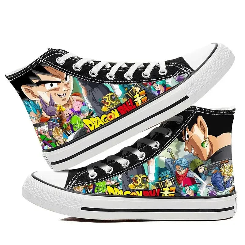 Dragon Ball: High Top Canvas Shoes Goku Vegeta Gohan Animation Peripherals Kaioshin Flat Shoes Student All-Match Sneakers Gifts