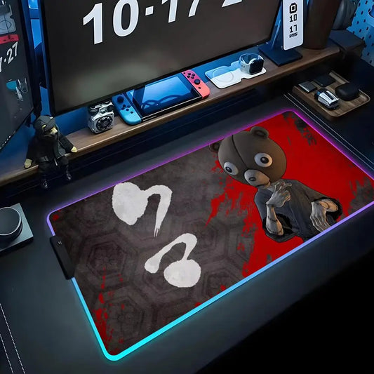 Afro Samurai: Mouse Pad RGB Gaming Mousepad Big LED Pad PC Desk Mat Luminous Mouse Pad Large Keyboard Mats Table Rug With Backlit