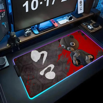 Afro Samurai: Mouse Pad RGB Gaming Mousepad Big LED Pad PC Desk Mat Luminous Mouse Pad Large Keyboard Mats Table Rug With Backlit