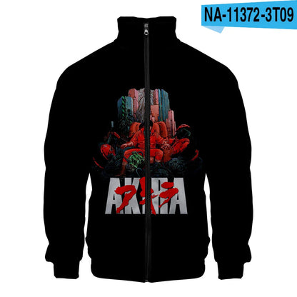 Akira:  3D Print Stand Collar Hoodie Hip Hop Men Women Zipper Hoodies Jacket Sweatshirts Clothes