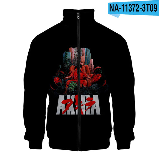 Akira:  3D Print Stand Collar Hoodie Hip Hop Men Women Zipper Hoodies Jacket Sweatshirts Clothes