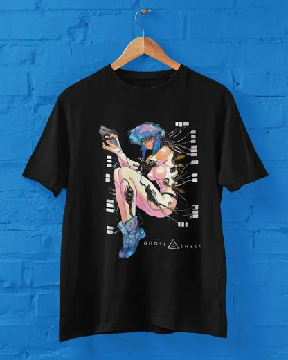 The Ghost in The Shell: Vintage Harajuku Tops  Anime Crewneck T-shirt Motoko Kusanagi Anime T Shirt Casual Loose Tees Unisex
