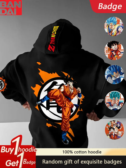 Dragon Ball: Peripheral Versatile Sweater Autumn and Winter Men's and Women's Loose Hooded Sweater