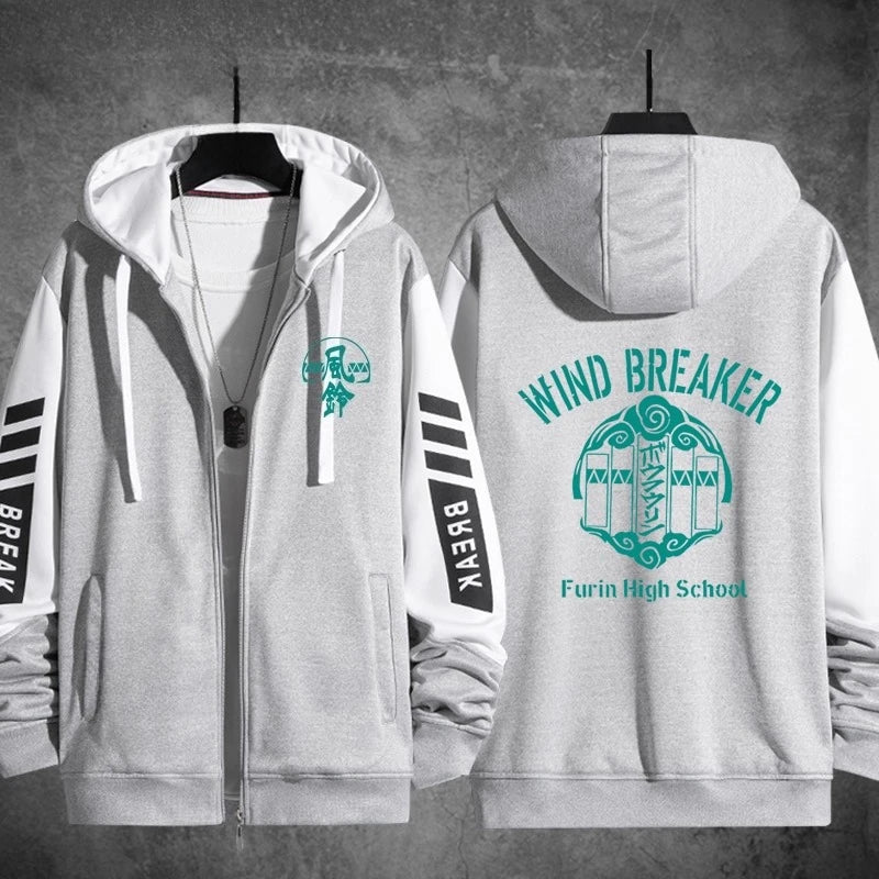 Wind Breaker: Hoodie Hooded Sweatshirts Zipper Jackets Haruka Sakura Jou Togame Graphic Zip Up Casual Fashion Streetwear