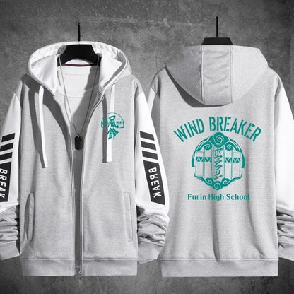 Wind Breaker: Hoodie Hooded Sweatshirts Zipper Jackets Haruka Sakura Jou Togame Graphic Zip Up Casual Fashion Streetwear